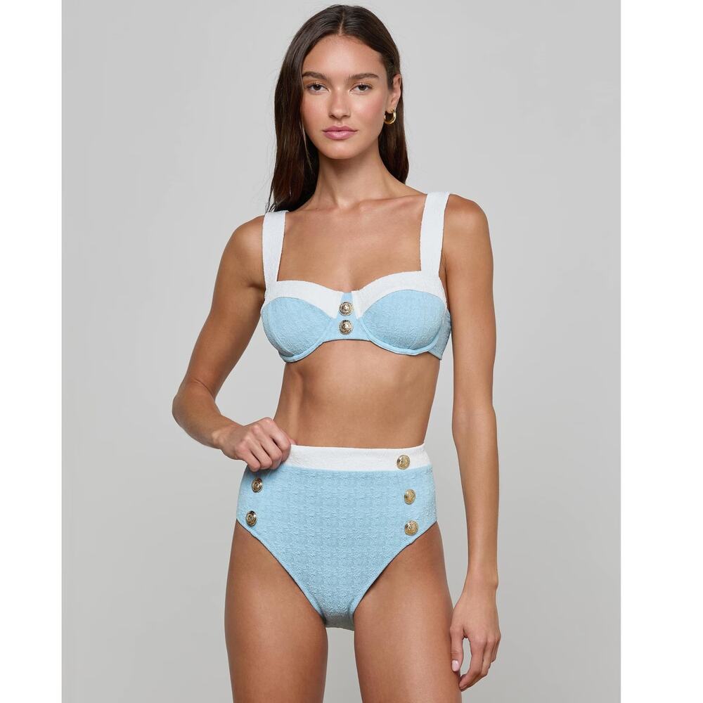NEW L'Agence Vanessa High-Waisted Bikini Bottom Size Large
